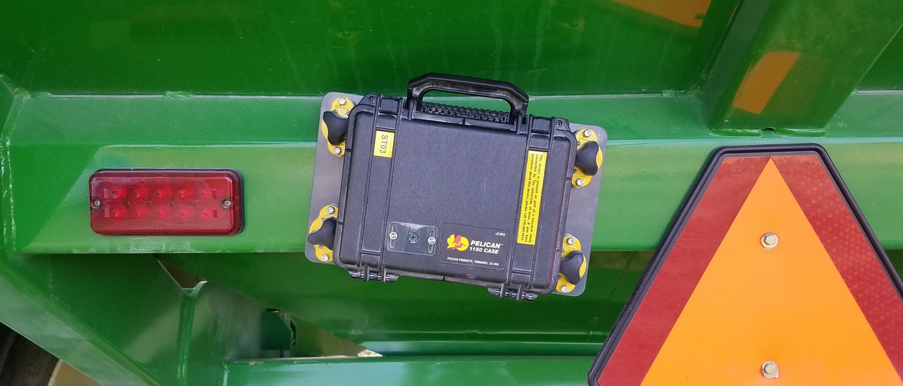 SaferTrek data collection device installed on farm equipment