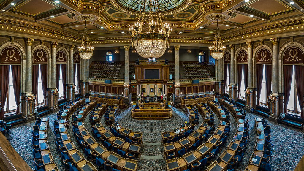 The Iowa State House Chambers in Des Moines