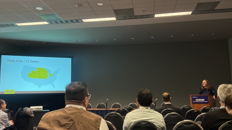 Cara Hamann presenting at the 2025 TRB Annual Meeting